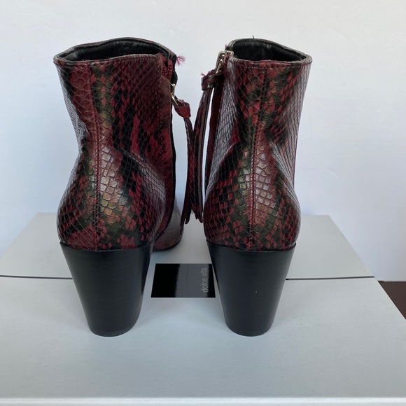 DOLCE VITA Pells Red Snake Ankle Boots Size 6 - Picture 6 of 10
